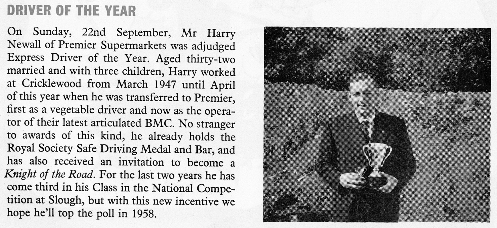 1957 Driver of the Year-Harry Newall