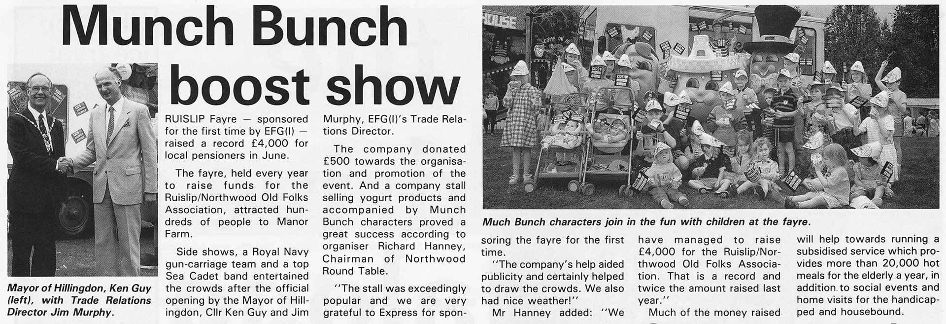1989 Express Food Ingredients support Ruislip Fayre