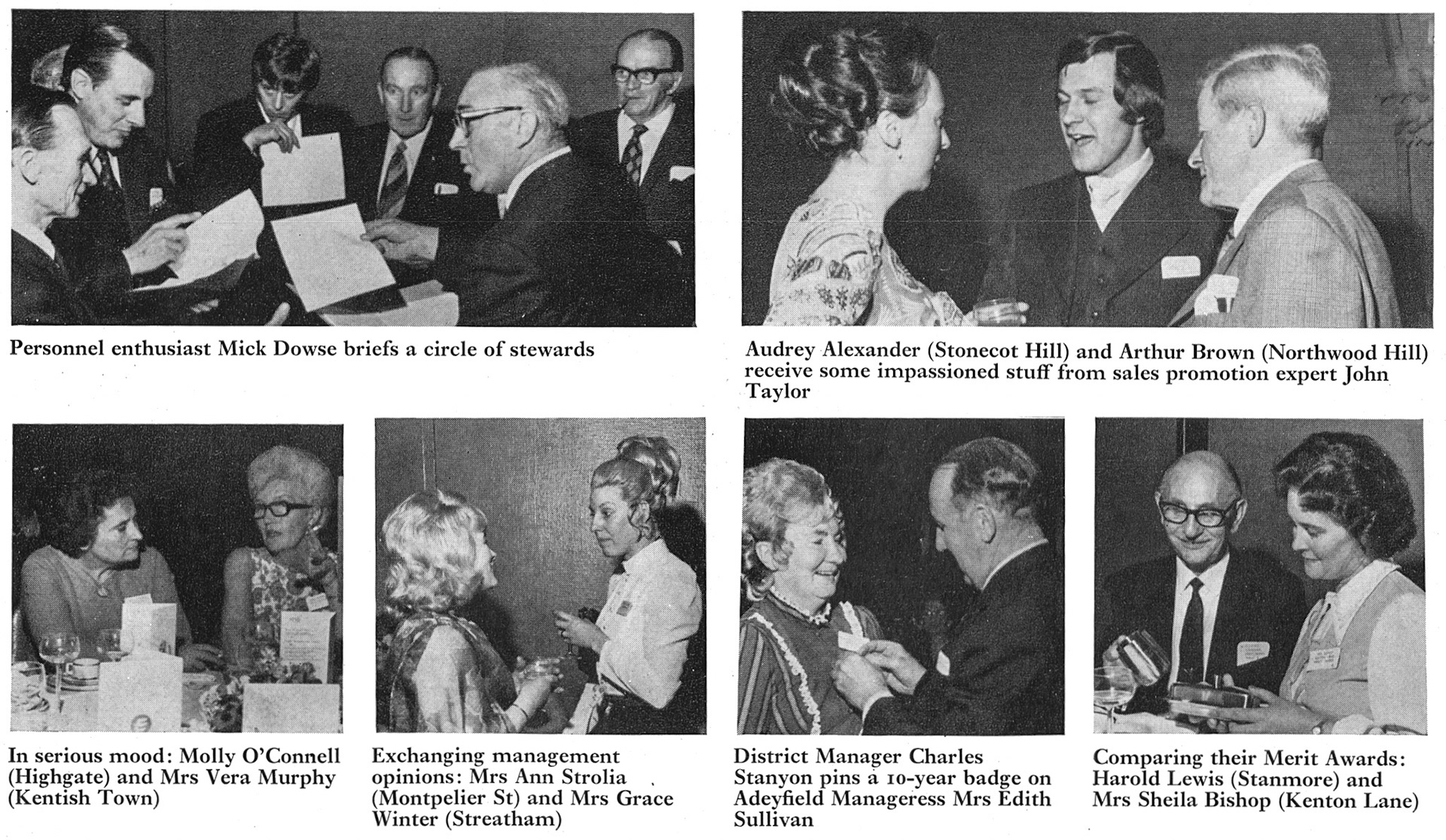 1973 London Shops staff celebrate. (Express News Autumn)