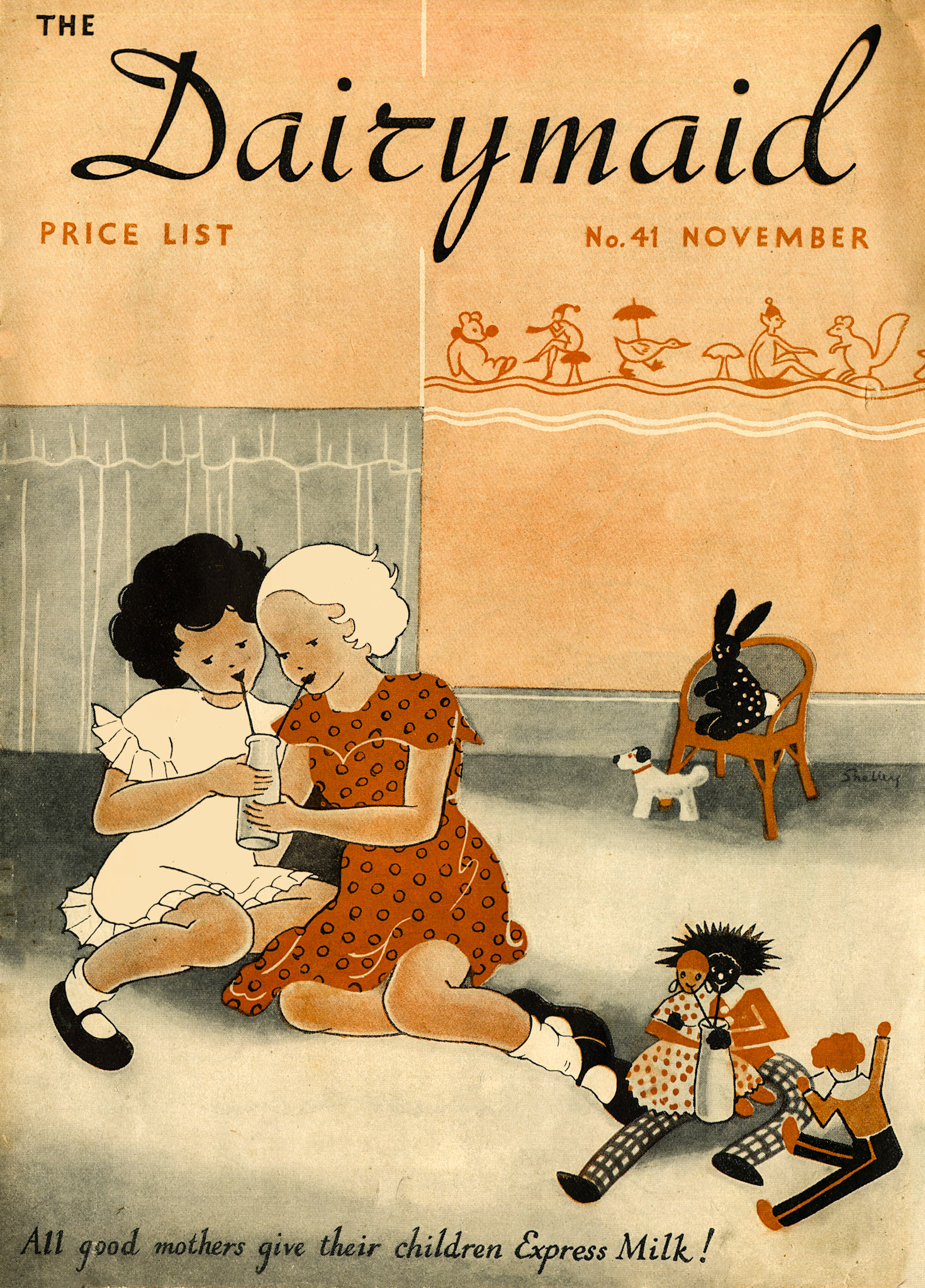 1934 November-Dairymaid Magazine 41 Front Cover (Express Dairy Tales Archive)