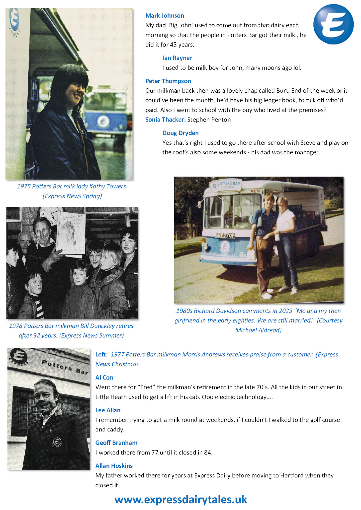 2026 Potters Bar Memories-Express Dairy Tales publication.