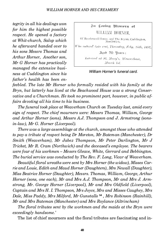 William Horner and his Creamery, Jill King