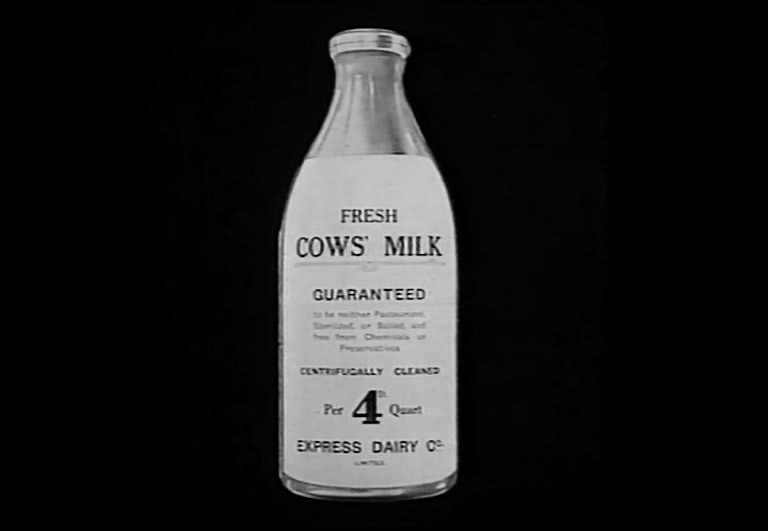 1880 College Farm was turned into a model dairy, where experimental techniques were tried, including bottling of milk. (Express 125 Years video still)