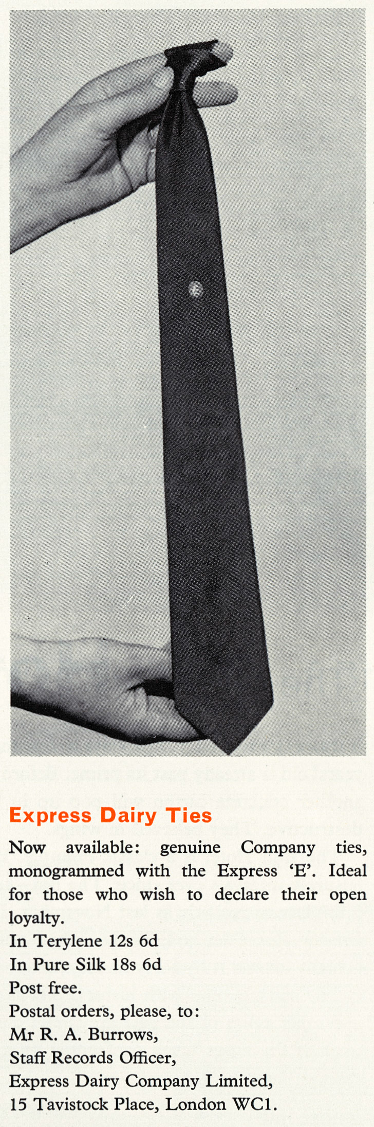 1966 Spring Express News advertising ties for sale "for those who wish to declare their open loyalty"