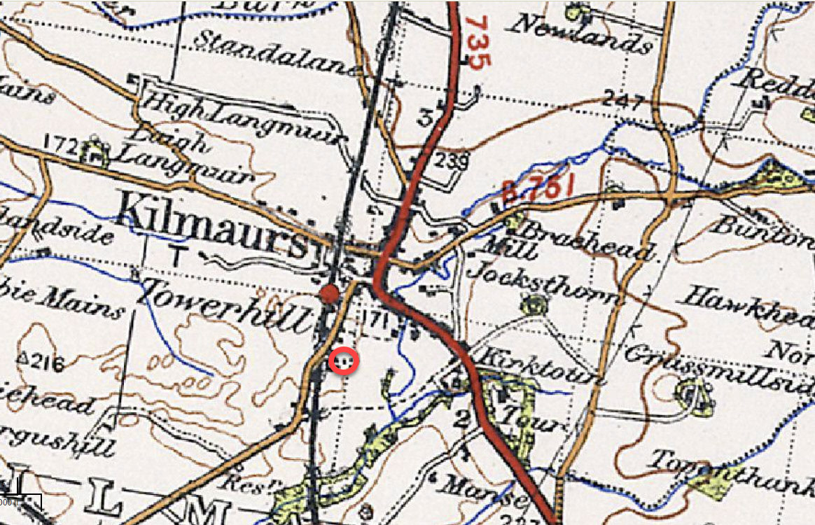 1925 Kilmaurs location map, Ordnance Survey of Scotland Popular Edition, Sheet 78 - Kilmarnock and Ayr