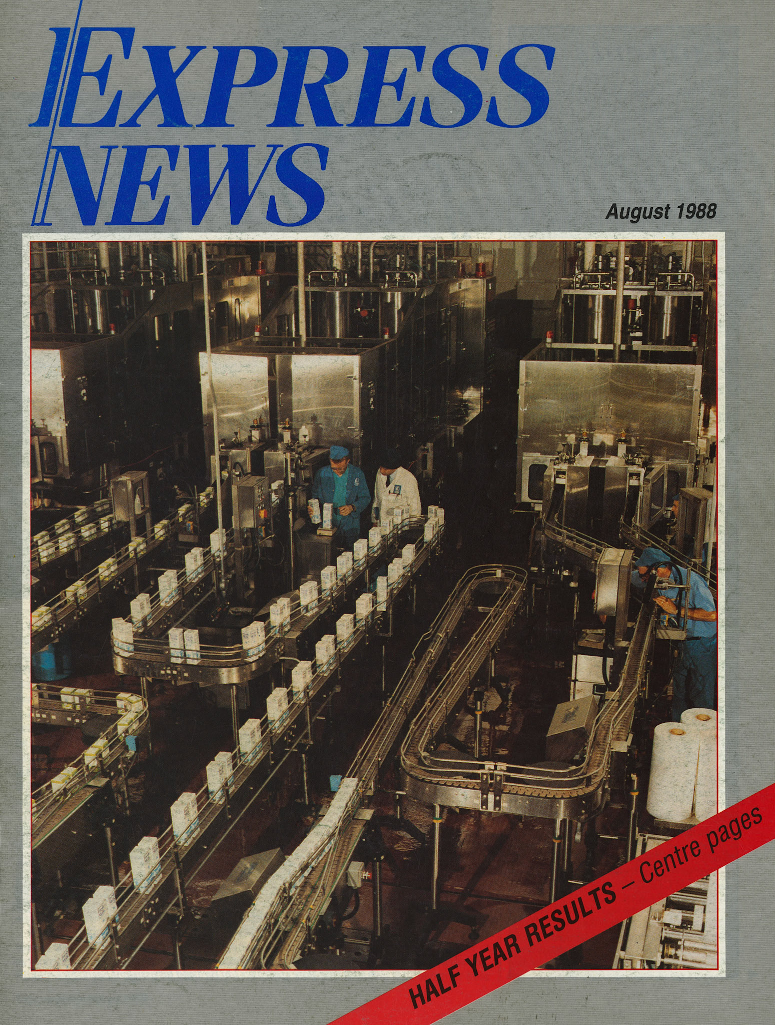 1988 August Express News Front Cover - Cricklewood new carton lines