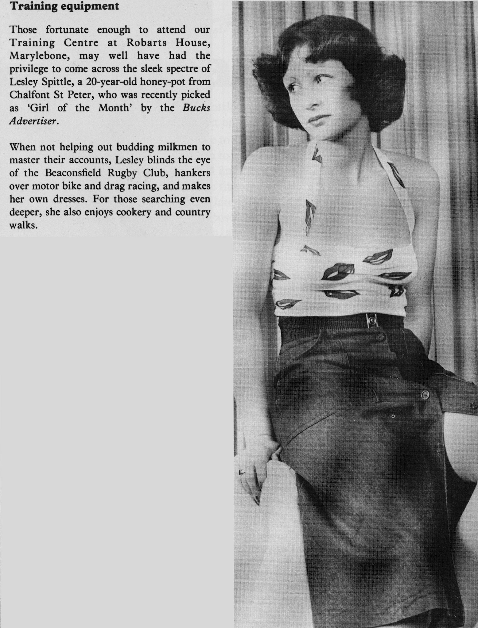 1977 Lesley Spittle - Training Centre Secretary to Stan Long