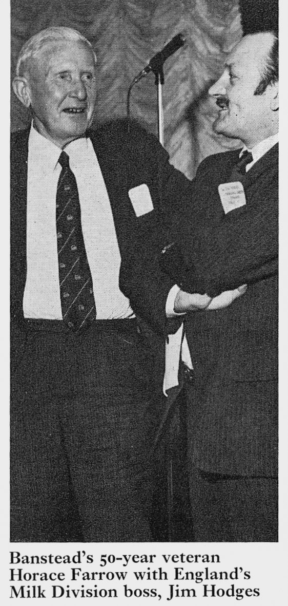 1973 Banstead 50-year award winner with Jim Hodges. (Express News Autumn)