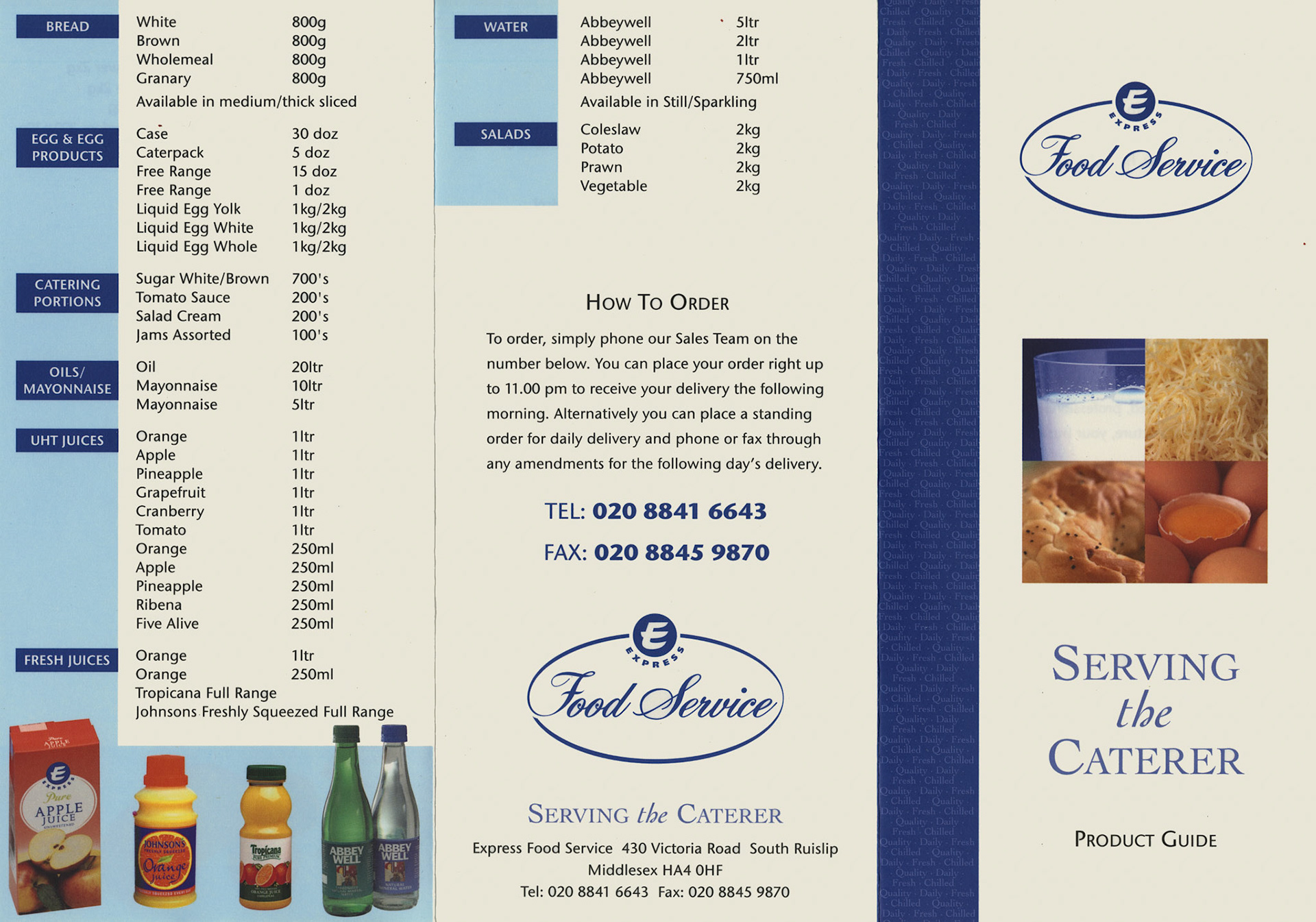 2001 Food Service Tri-fold brochure (Courtesy Dave Fane)