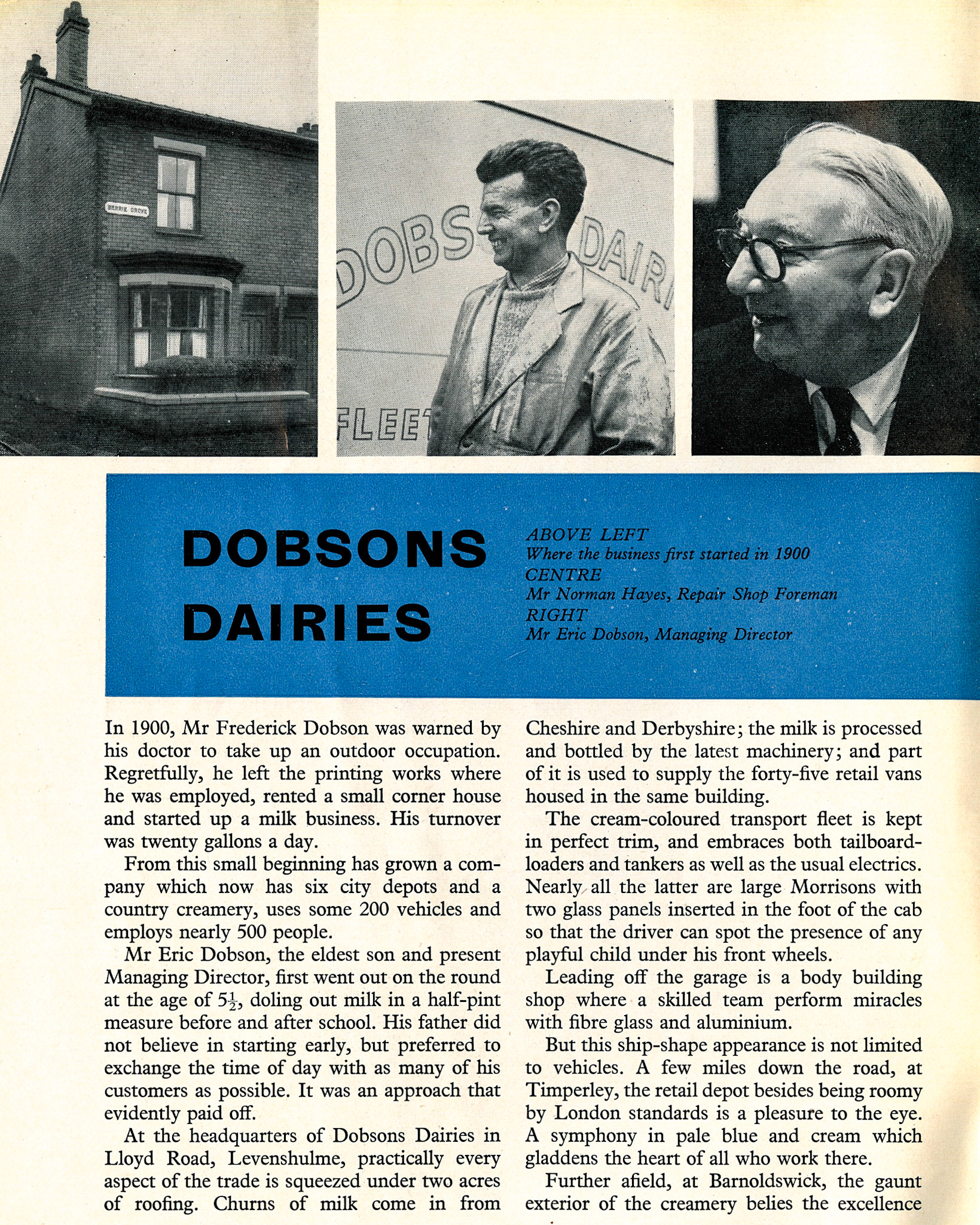 1960 ERIC DOBSON (Manchester- Express Dairy Manchester Interests - Dobsons Dairies)