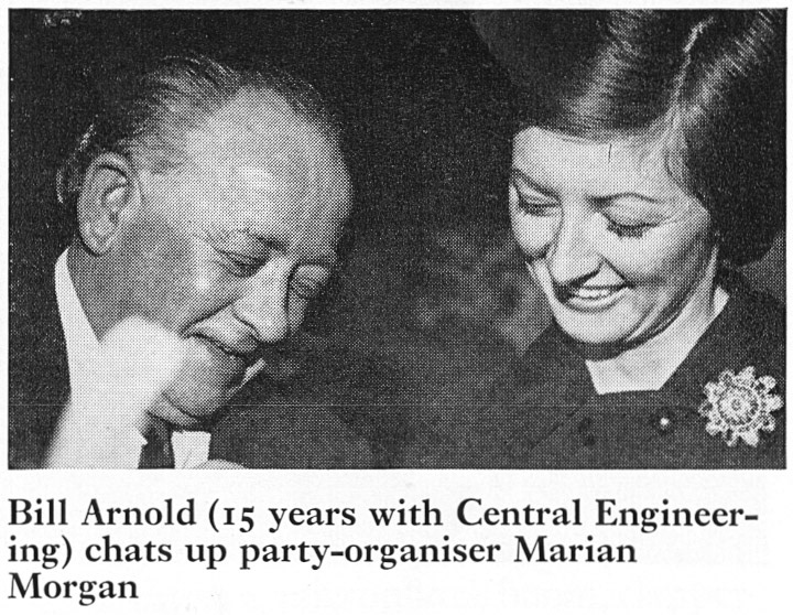 1974 Bill Arnold (Central Engineering) chats with Marian Morgan. (Express News Summer)