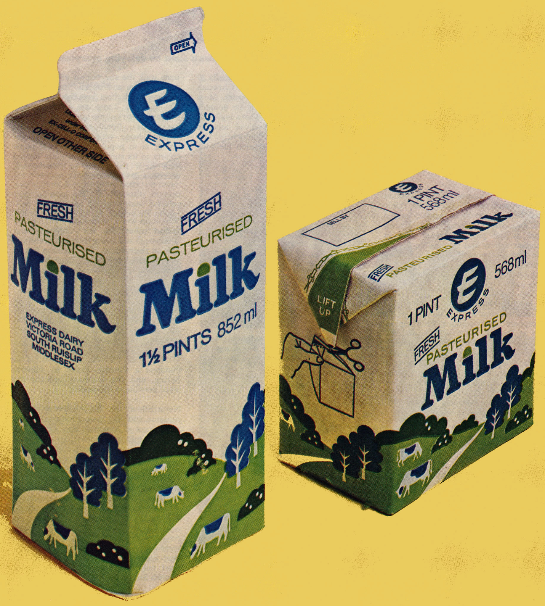 1976 New unified carton design for gable-top and Tetra-Brik cartons. (Express News Spring)