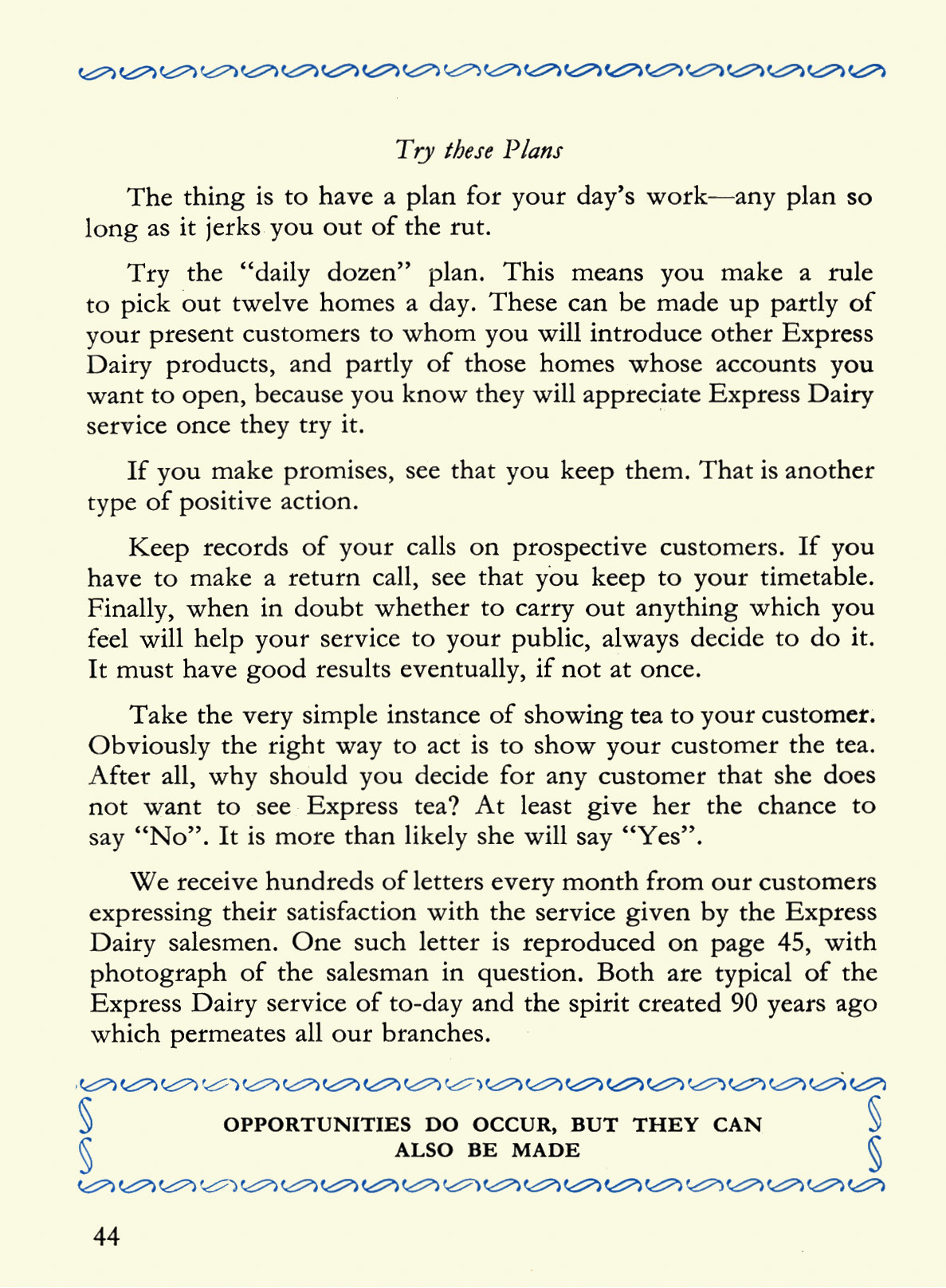 1956 Express Salesman's Manual, Fourth Edition published 1954, presented to Roger Gillard, Orpington Depot