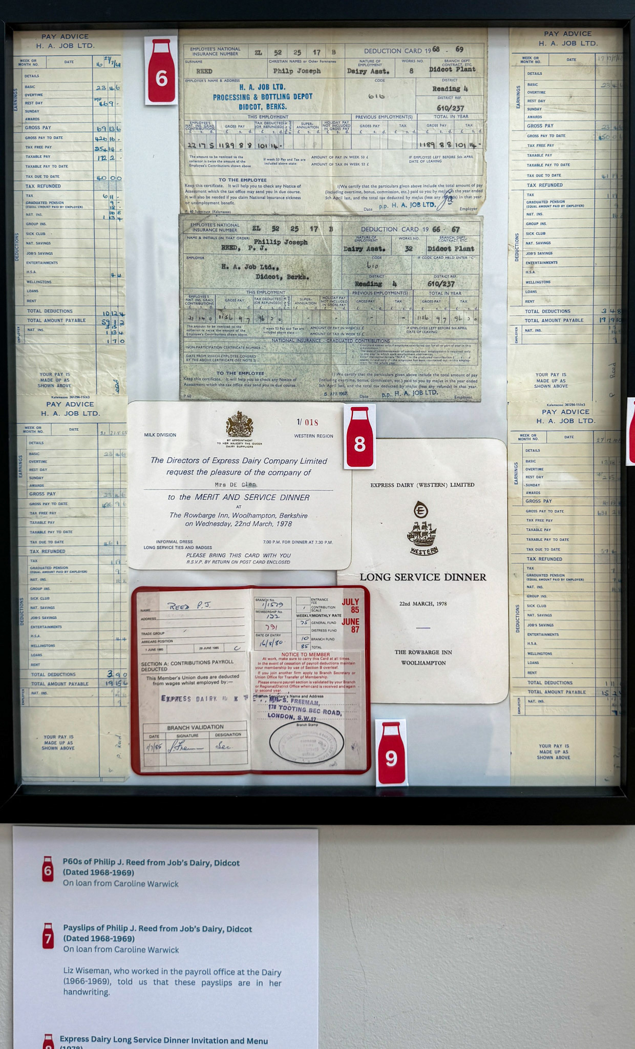 Exhibits from the Exhibition. (Didcot Dairy Exhibition 2024, Cornerstone Arts Centre)