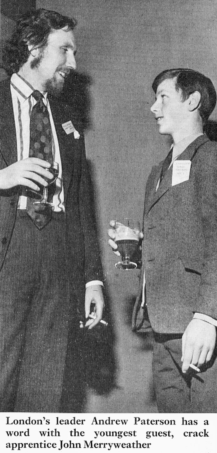 1973 London Director Andrew Paterson talking to apprentice John Merryweather. (Express News Spring)