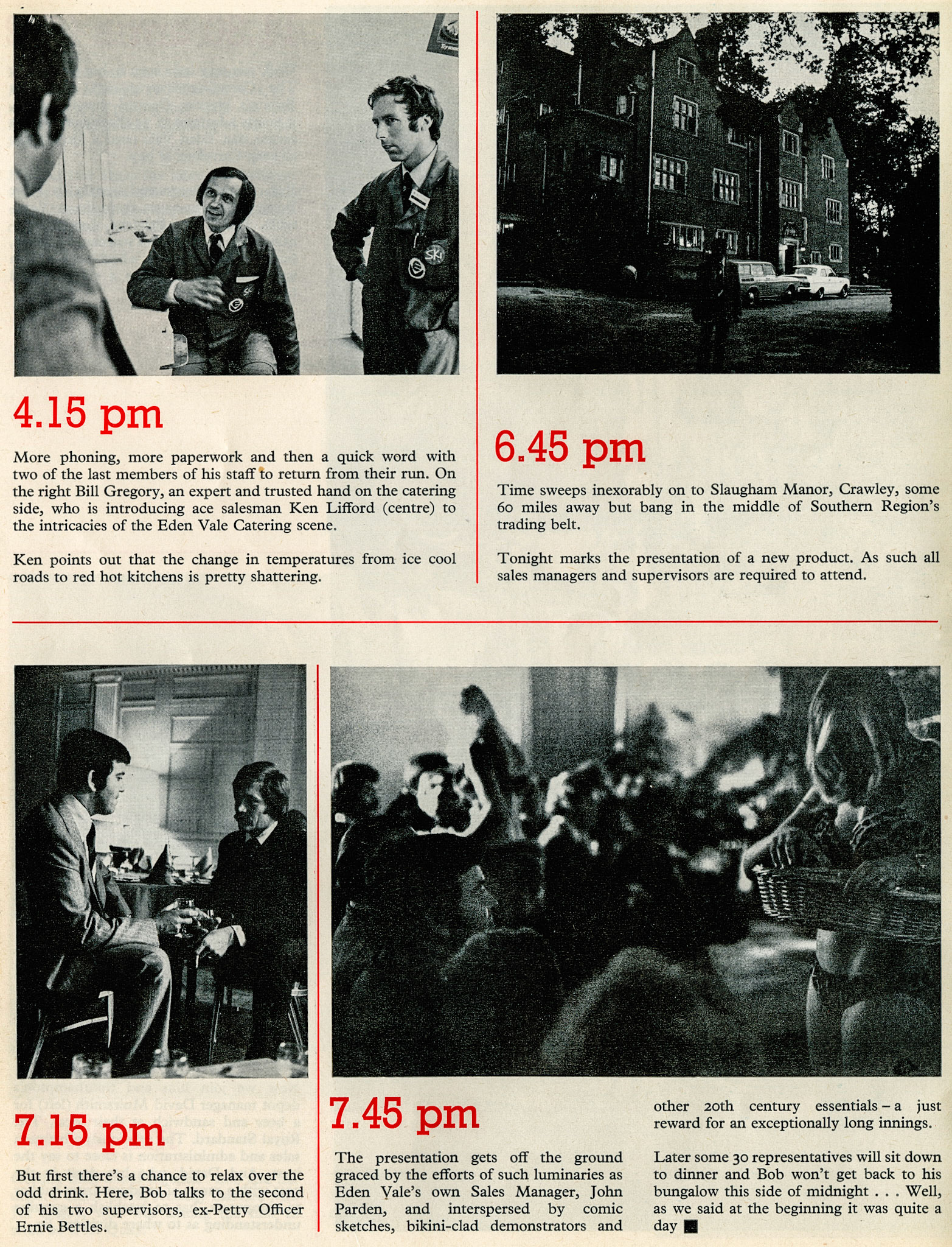 1974 A Day in the Life of Bob Greatorex, Eden Vale Area Sales Manager