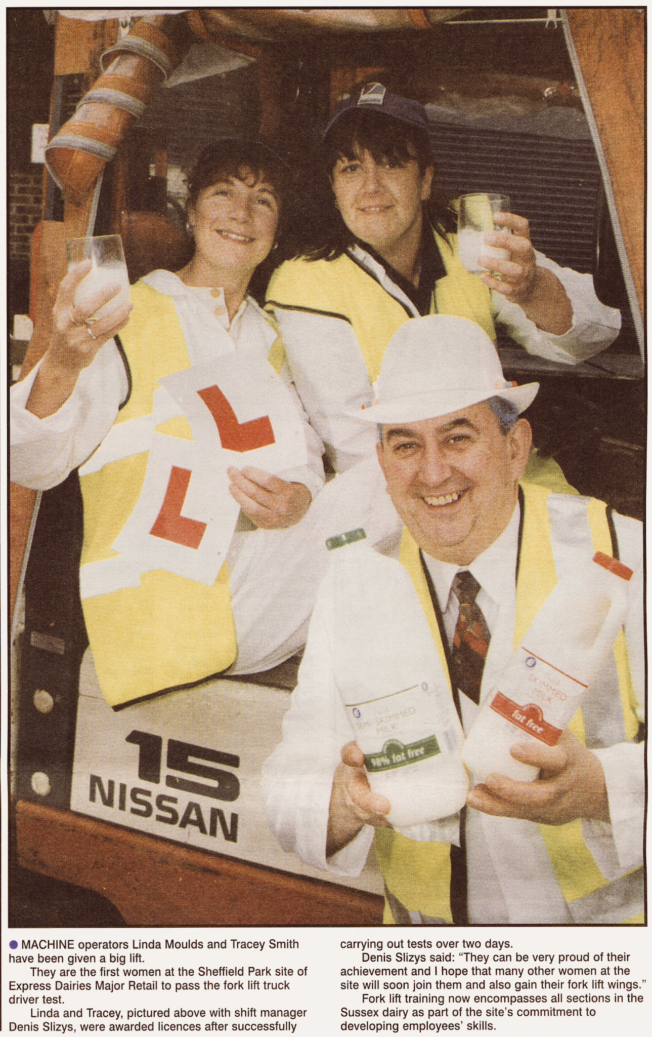 1998 Sheffield Park has new fork lift operators-Linda Moulds and Tracey Smith (Courtesy Michael Aldread)