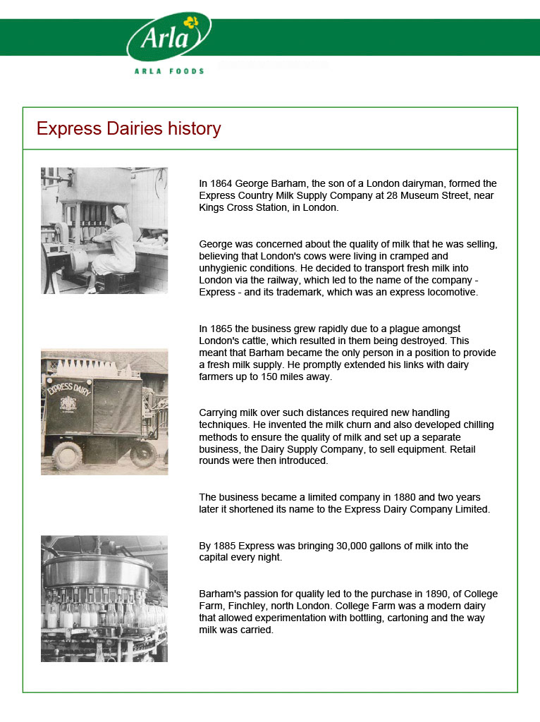 2003 Express History according to Arla Foods