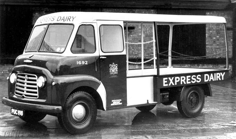1954 Another chassis purchased in September 1954, was this Commer 25cwt, chassis no 52A0952, engine no 3114. Fleet no 1692, PUC 198, was supplied through Rootes of St Johns Wood Road, with bodywork built by Strachans of Acton. Passing to Hamptons at Fenstanton in 1962, it made just £50. (Courtesy The Express Dairy Motorised Fleet, Allan Bedford, Heritage Machines)
