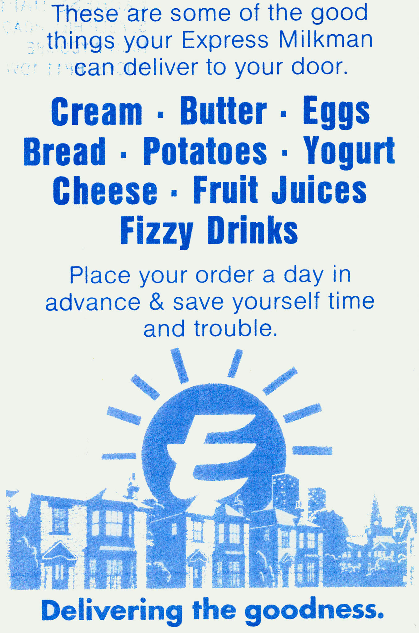 1980's? Milkman's leaflet and order form (Courtesy Michael Aldread)