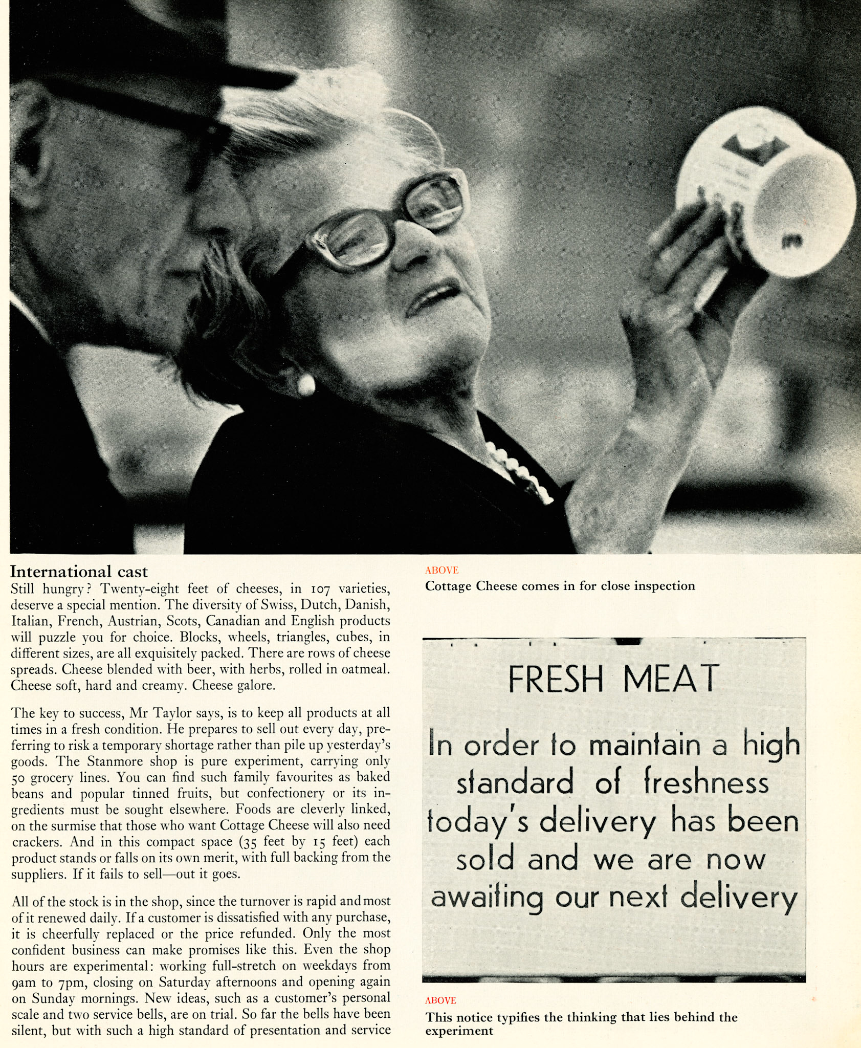 1970 New 'all-refrigerated' self-service shop in Stanmore, Middlesex