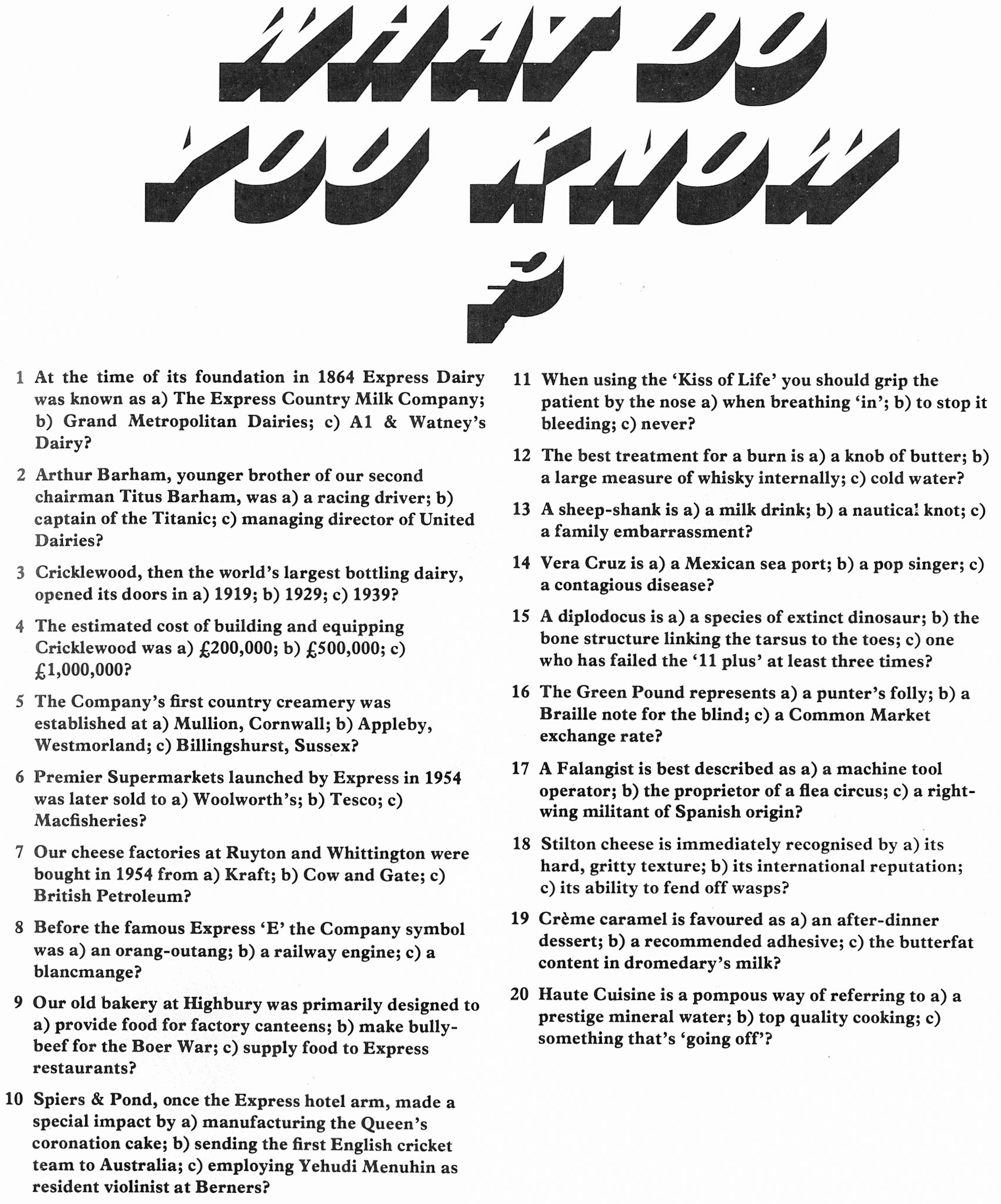 1978 Quiz (Express News Spring)