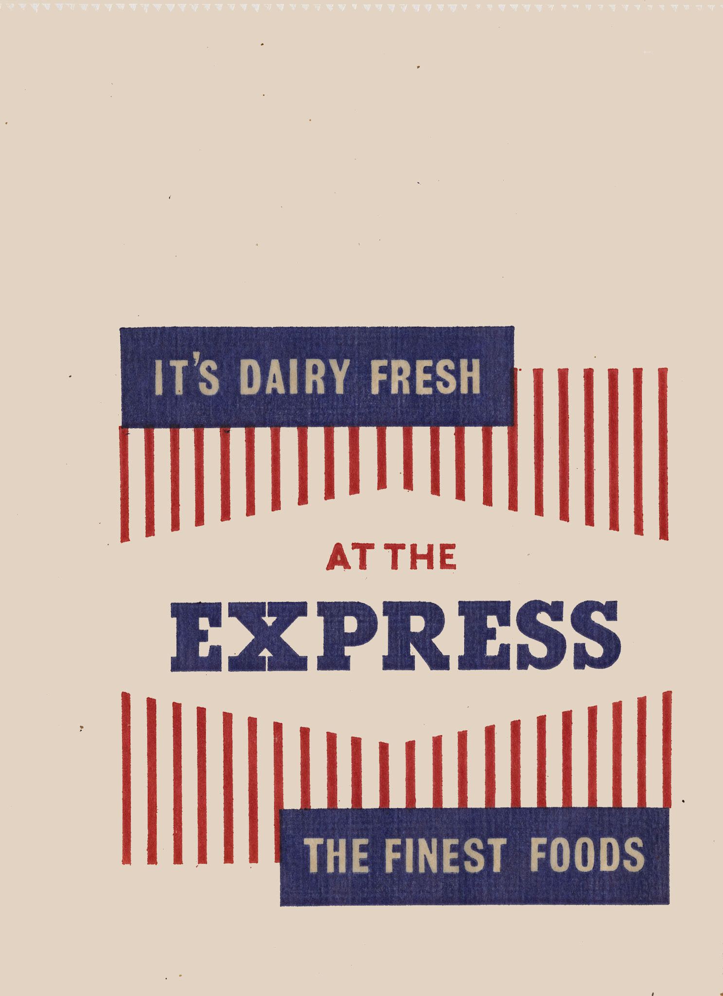 1960's Paper Bags. Front 1.  (Courtesy Dave Fane)