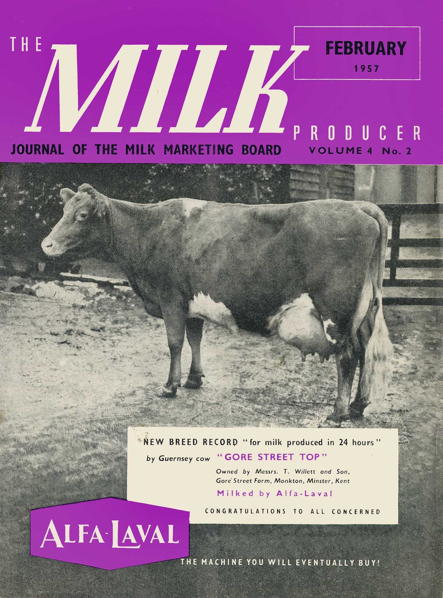 1957 Milk Producer magazine-February Front Cover (Express Dairy Tales archive)