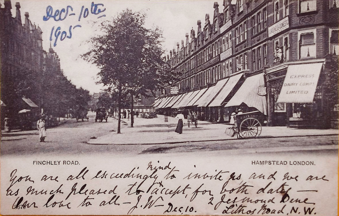 1905 Express Dairy Shop, Finchley Road, Hampstead (Courtesy Paul Luke)