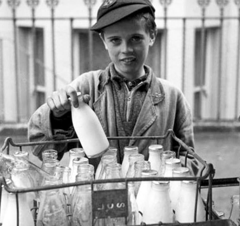 1950's Milk Boy at work.(Courtesy Paul Simm)