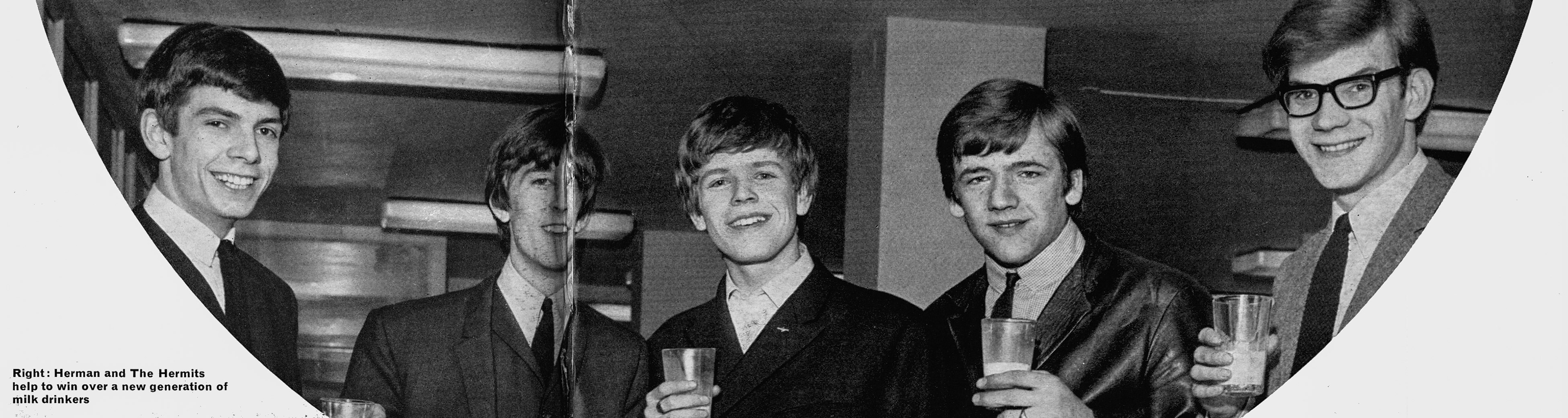 1965 Herman and The Hermits promoting milk drinking. (Express News Summer/Autumn)