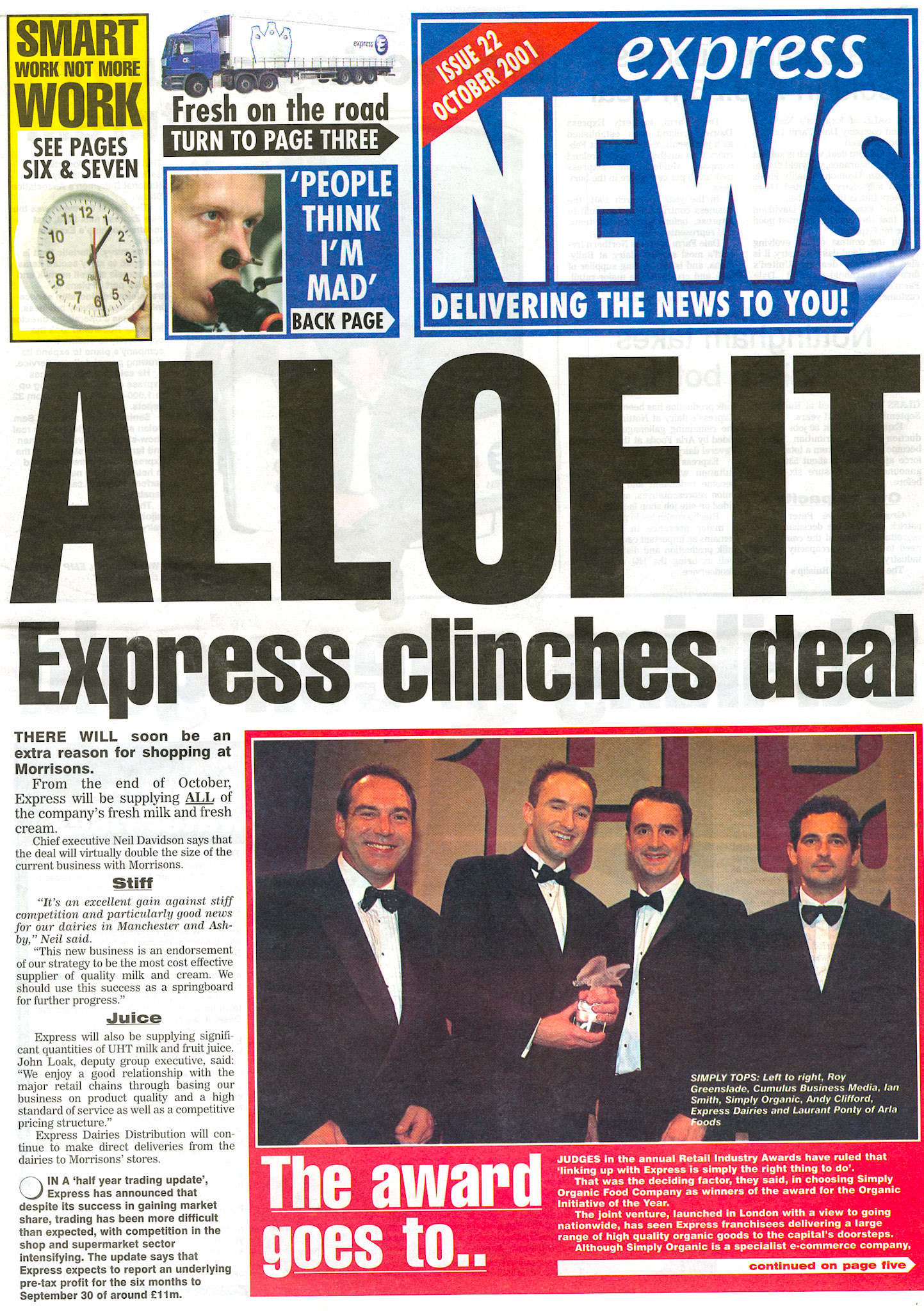 2001 October-Express News Front Cover (Courtesy Paul Luke)