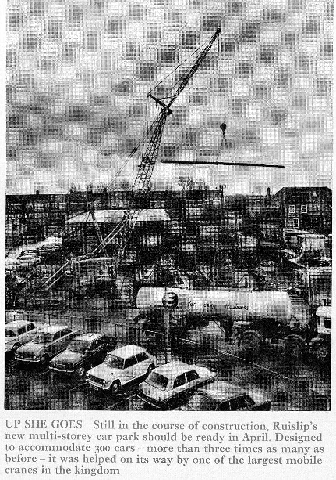 1972 New multi-storey car park for 300 cars constructed at South Ruislip