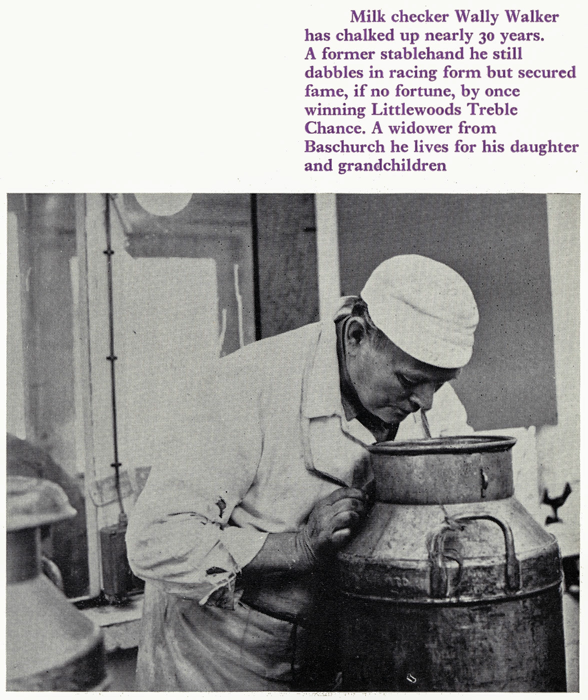 1970 Ruyton Milk Checker Wally Walker(Courtesy Doreen Williams)