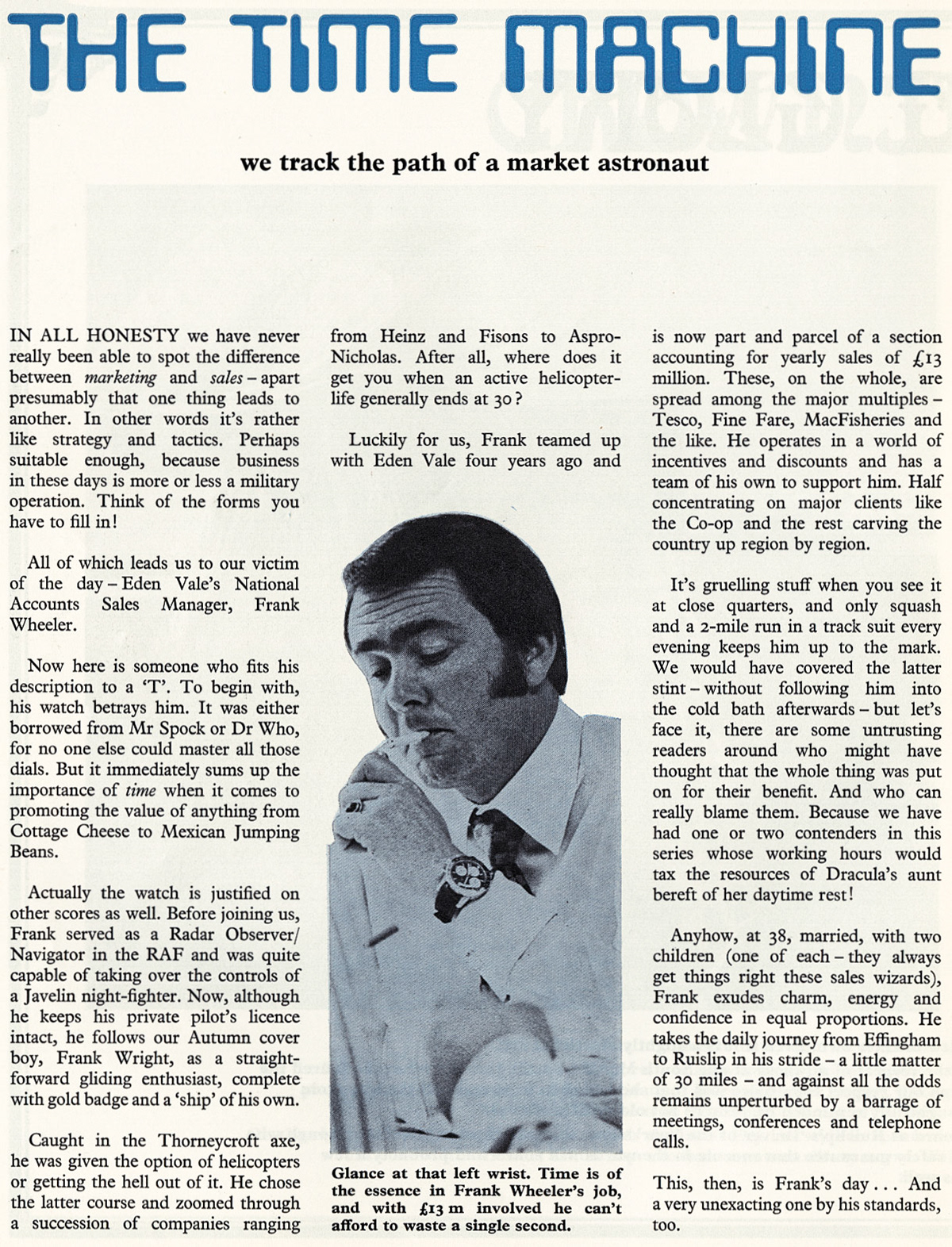 1976 - Day in the life of Frank Wheeler, Eden Vale National Accounts Manager