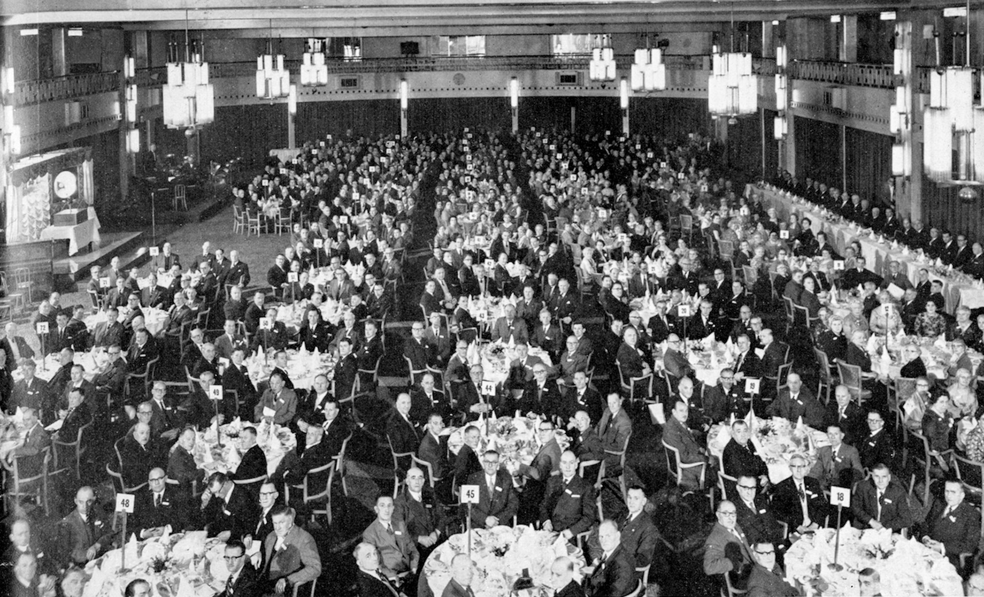 1961 London 30-year long service dinner at the Grosvenor House Hotel, Park Lane. (Express News Summer)