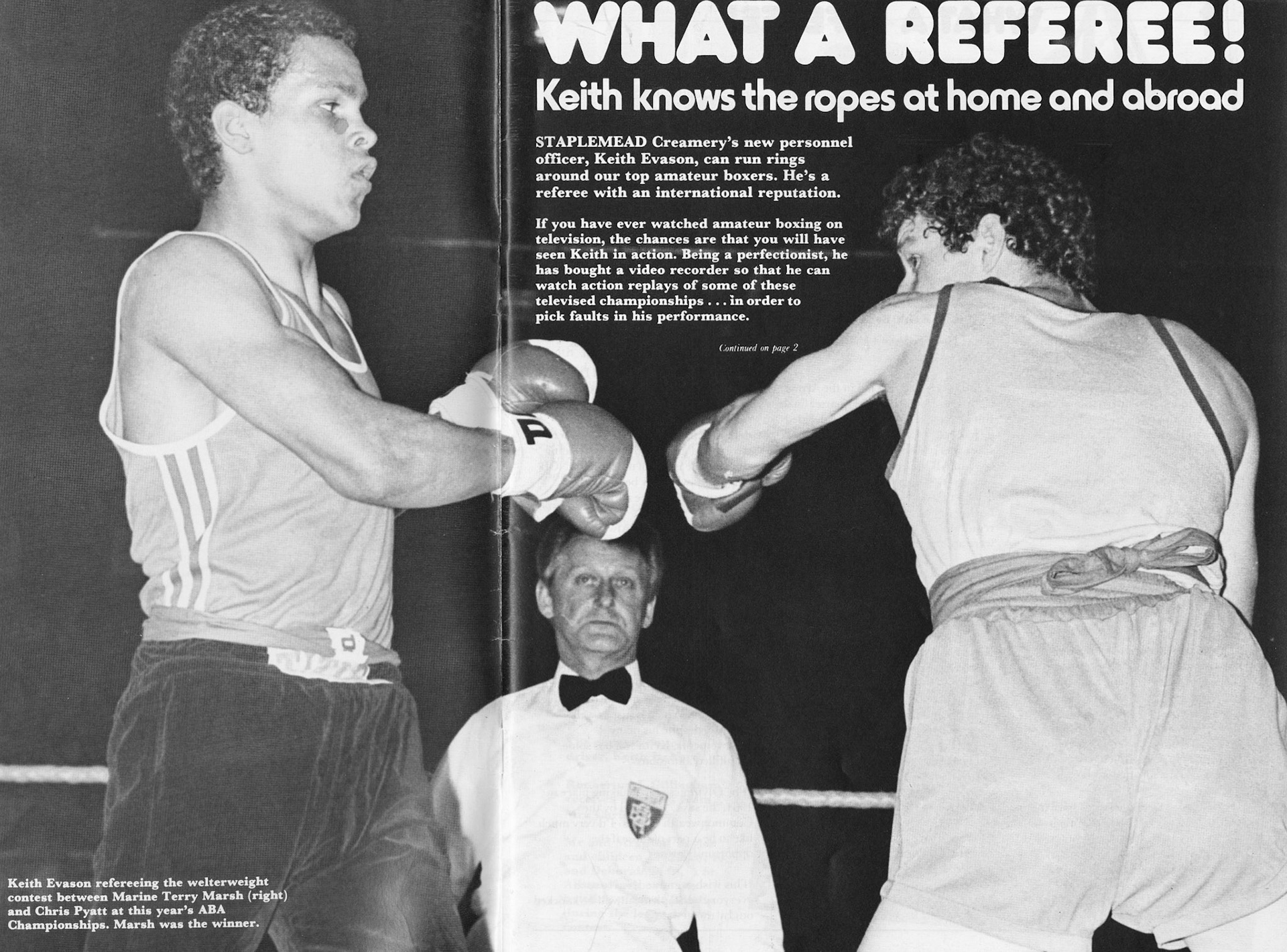 1981 Staplemead's Keith Evason is personnel officer and amateur boxing referee