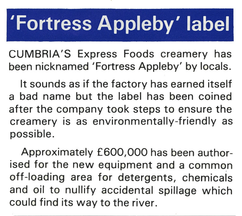 1989 Appleby investment in safer offloading area for chemicals and oil