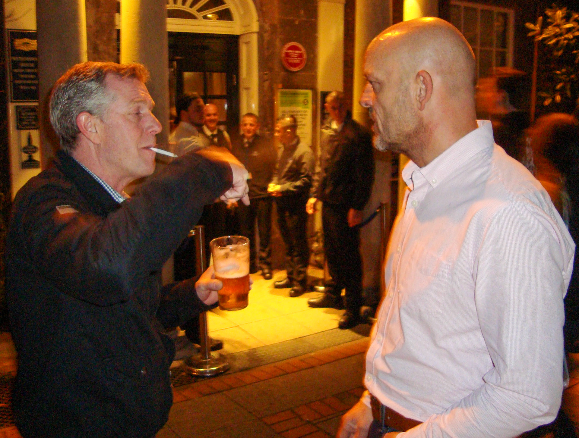 2014 Exeter Staff Reunion. Martin Evans identifies Tony Harding and Mike 'Skinny' Horne. (Courtesy Phillip Budd)