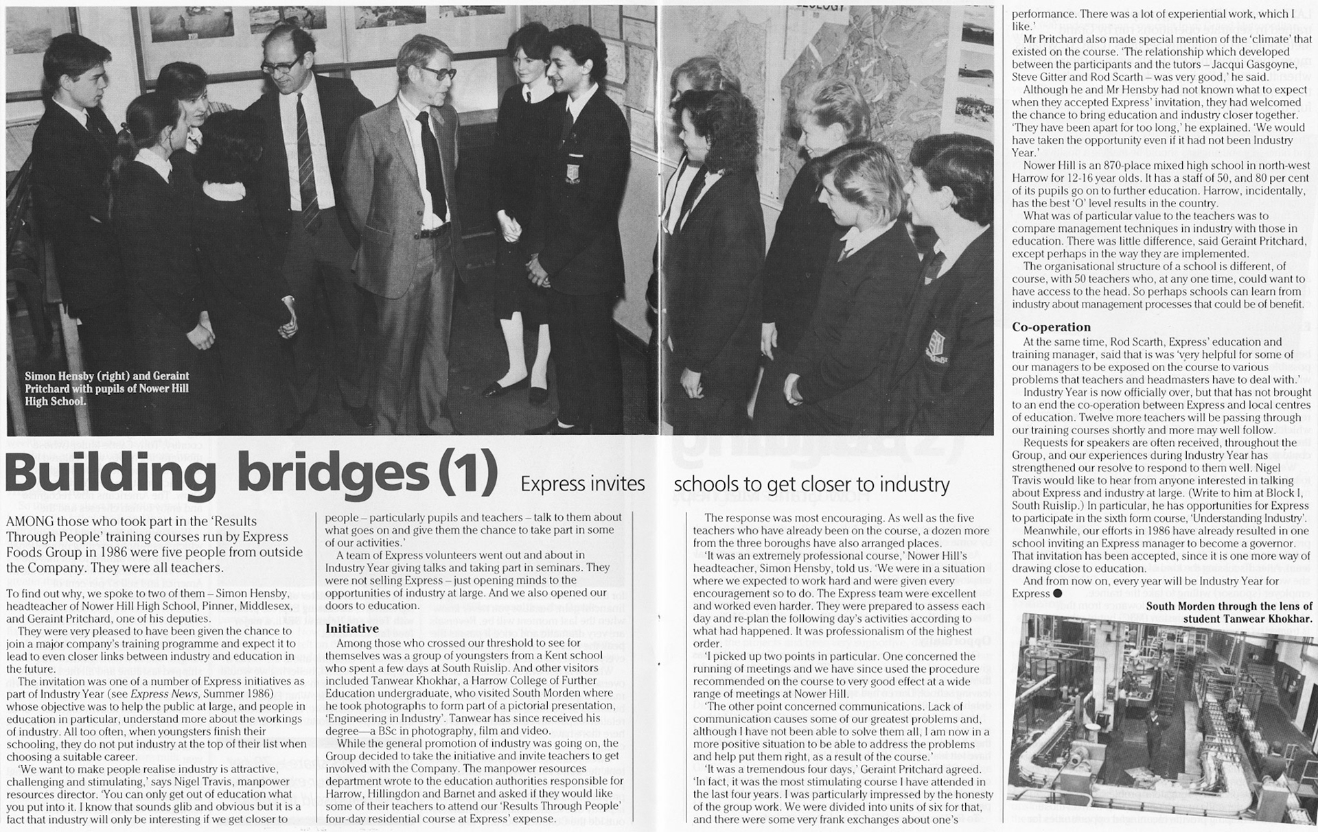 1987 Nower Hill High School Pinner take part in projects at South Ruislip and South Morden