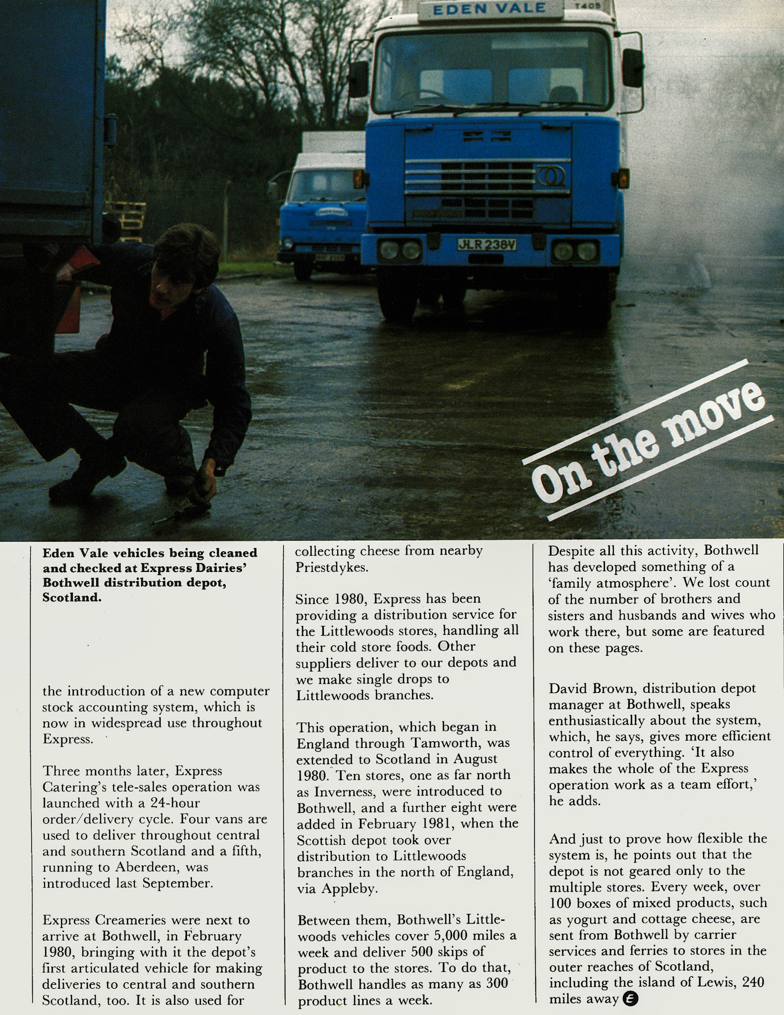 1982 Bothwell Depot featured in this 'On The Move' article. (Express News April)