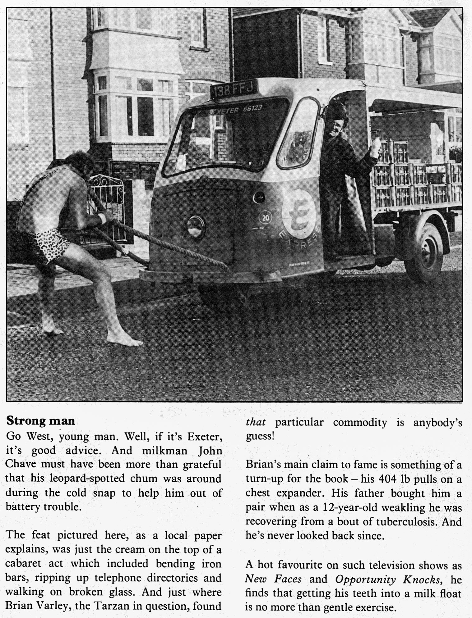 1979 Exeter milkman John Chave gets help from Brian Varley. (Express News Spring)