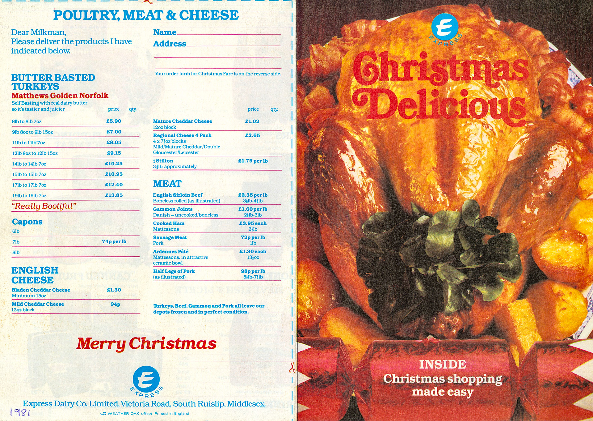 1982 Christmas Hamper leaflets (Courtesy Paul Luke)