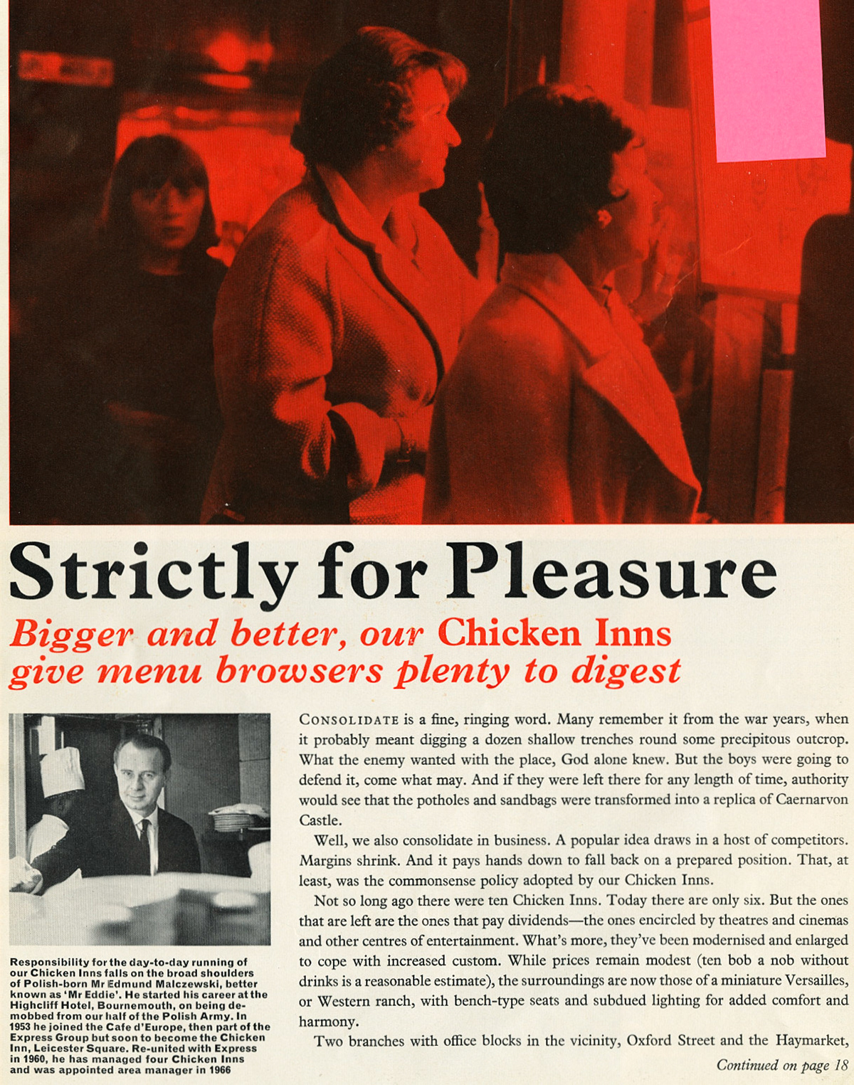 1967 Chicken Inns in Central London
