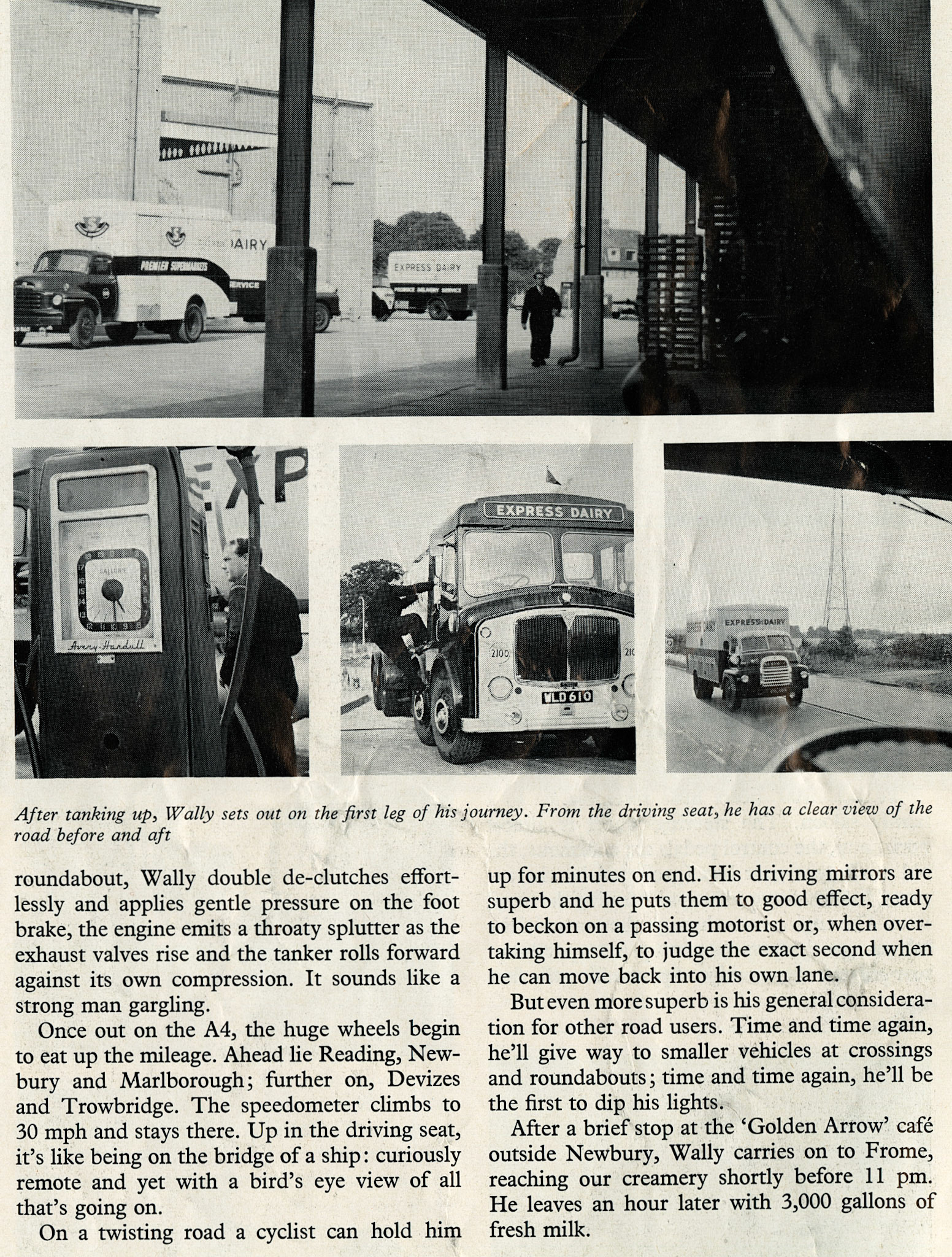 1959 Overnight milk haulage from South Ruislip to Frome and return