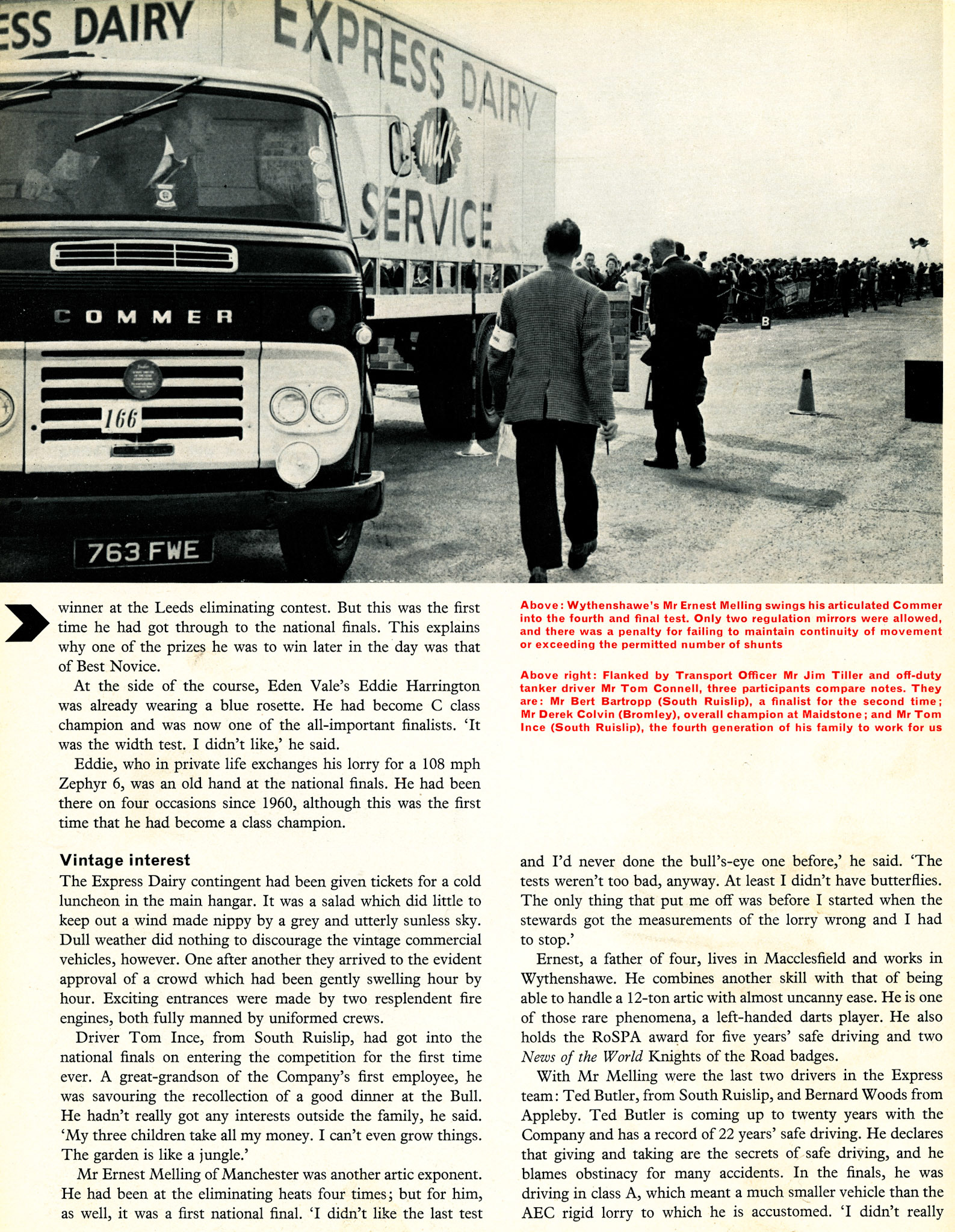 1965 National Lorry Driver of the Year Competition at Bramcote, near Coventry