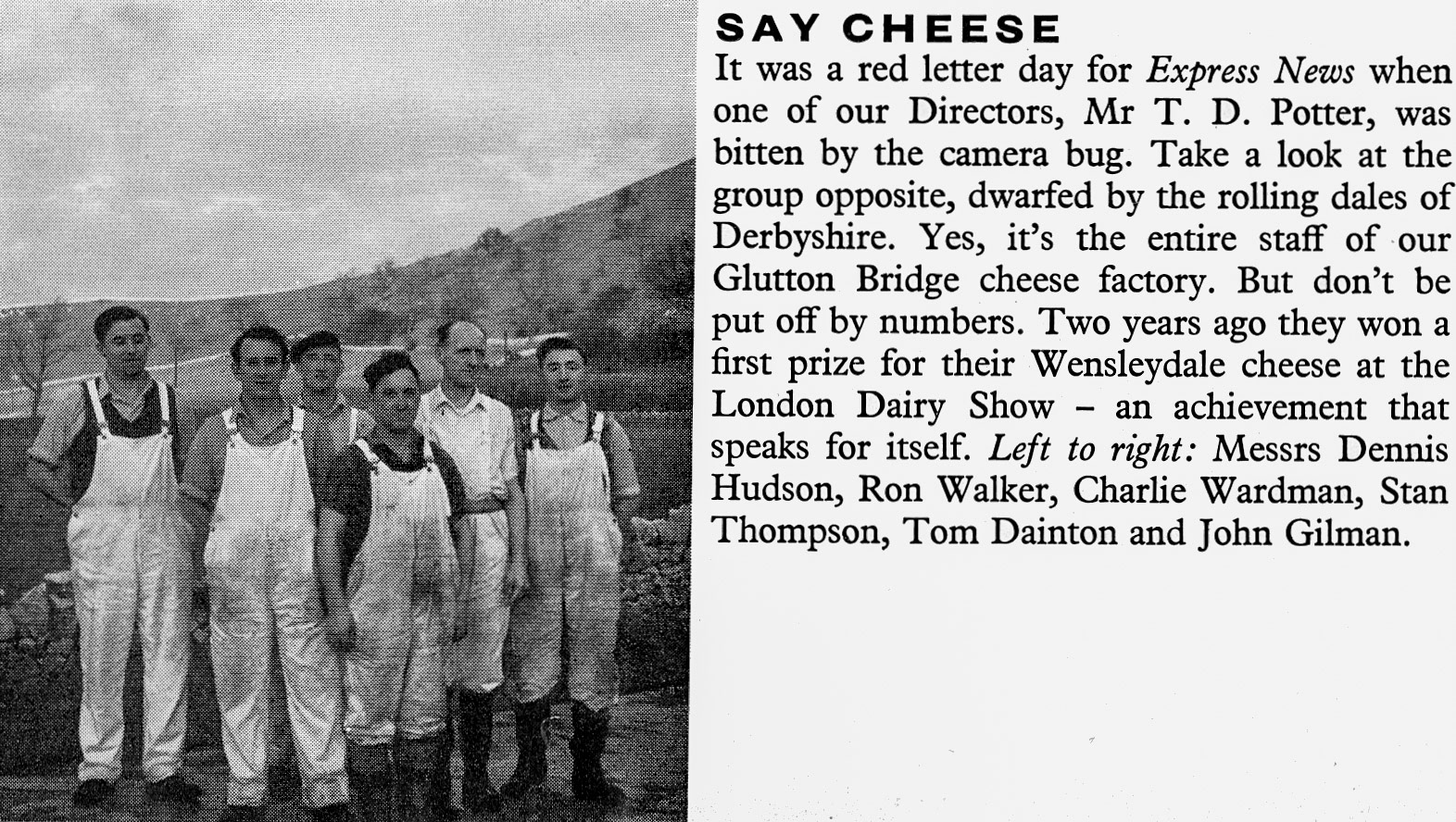 1960 Glutton Bridge cheese factory staff. (Express News Spring)