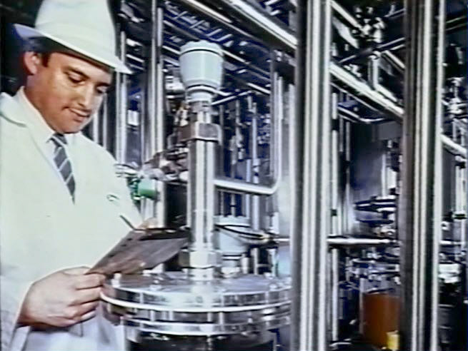 1991 Minsterley Fromage Frais Plant commissioning. Derek Pugh and Raymond Leighton identify Jim Taggart. (Corporate Video)