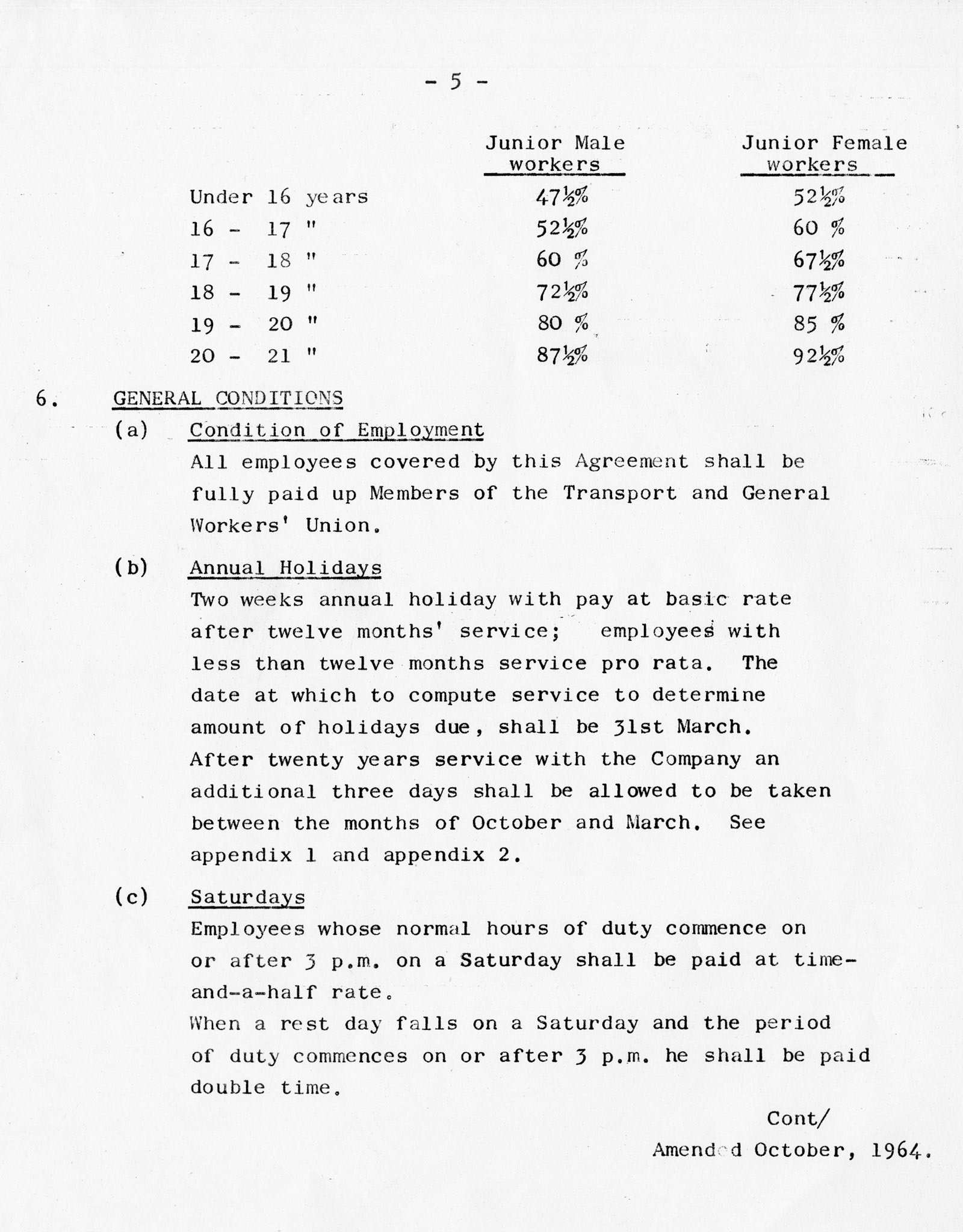 1964 Express &amp; TGWU Agreements - Retail and Transport. (Courtesy Dave Fane)
