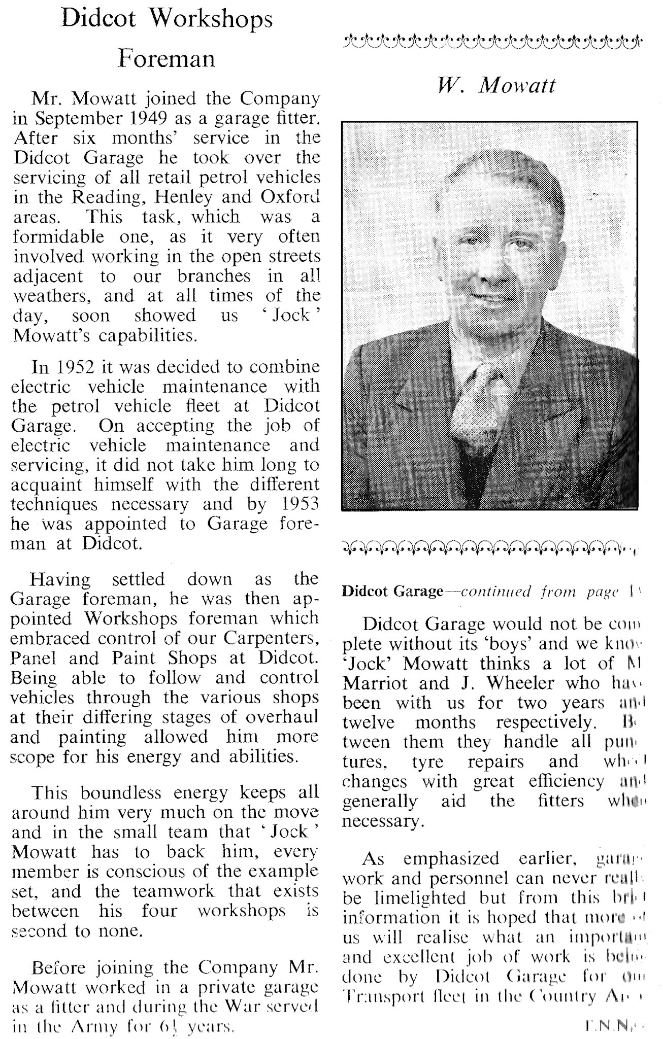 1957 October-Didcot Garage.  (Courtesy Book of Job, Roberts Foundation)